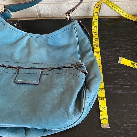 NWT Marc Jacobs Moto Purse Hopper Green Italian Leather Handbag NEW $498 Large - Picture 13 of 14